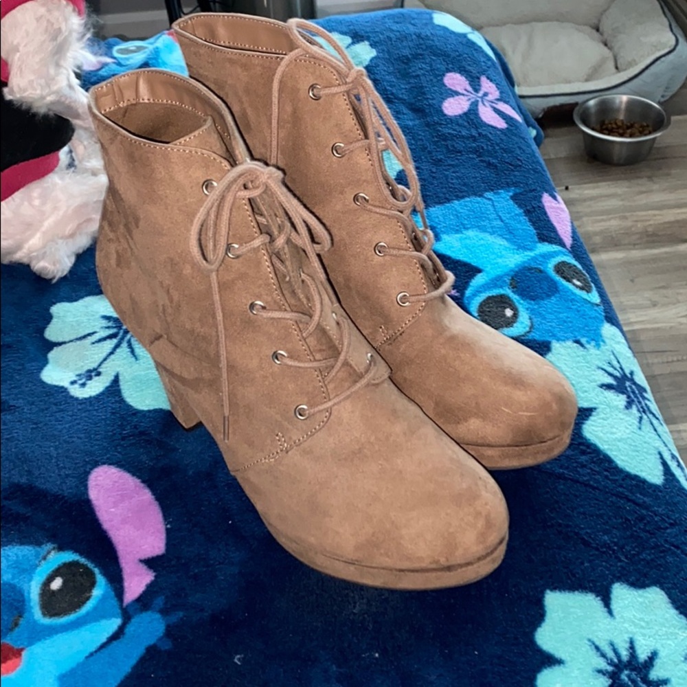 Suede brown heels